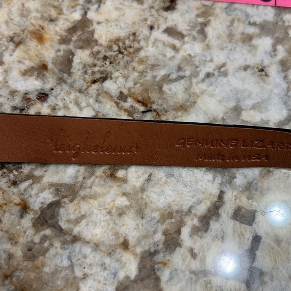 Leighelena Silver Double Jigsaw Beige Marked Lizard Bracelet - Picture 8 of 10